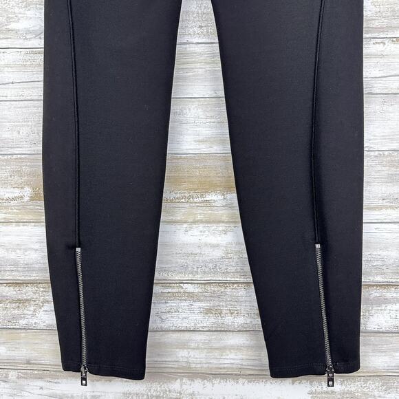 rag & bone Reilly Ponte Pull On Pants Womens Medium Ankle Zip Black Stretch Moto - Picture 6 of 15